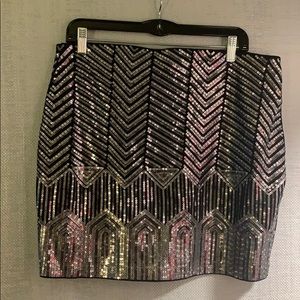 Sequined mini skirt